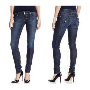 Hudson Skinny Jeans Flap Pockets Women’s Size 29 Double Button USA Made Dark